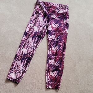 Womens Pink/Purple Patterned Leggings